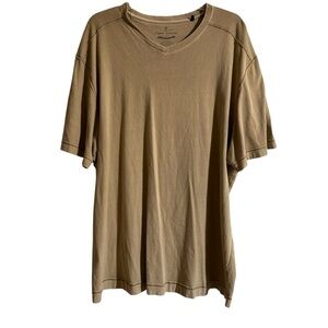 Tommy Bahama Tan Bay V-Neck Short Sleeve T-Shirt Cotton Coastal XXL